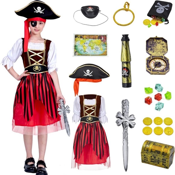 🏴‍☠️ Girl’s Pirate Costume - Picture 1 of 11